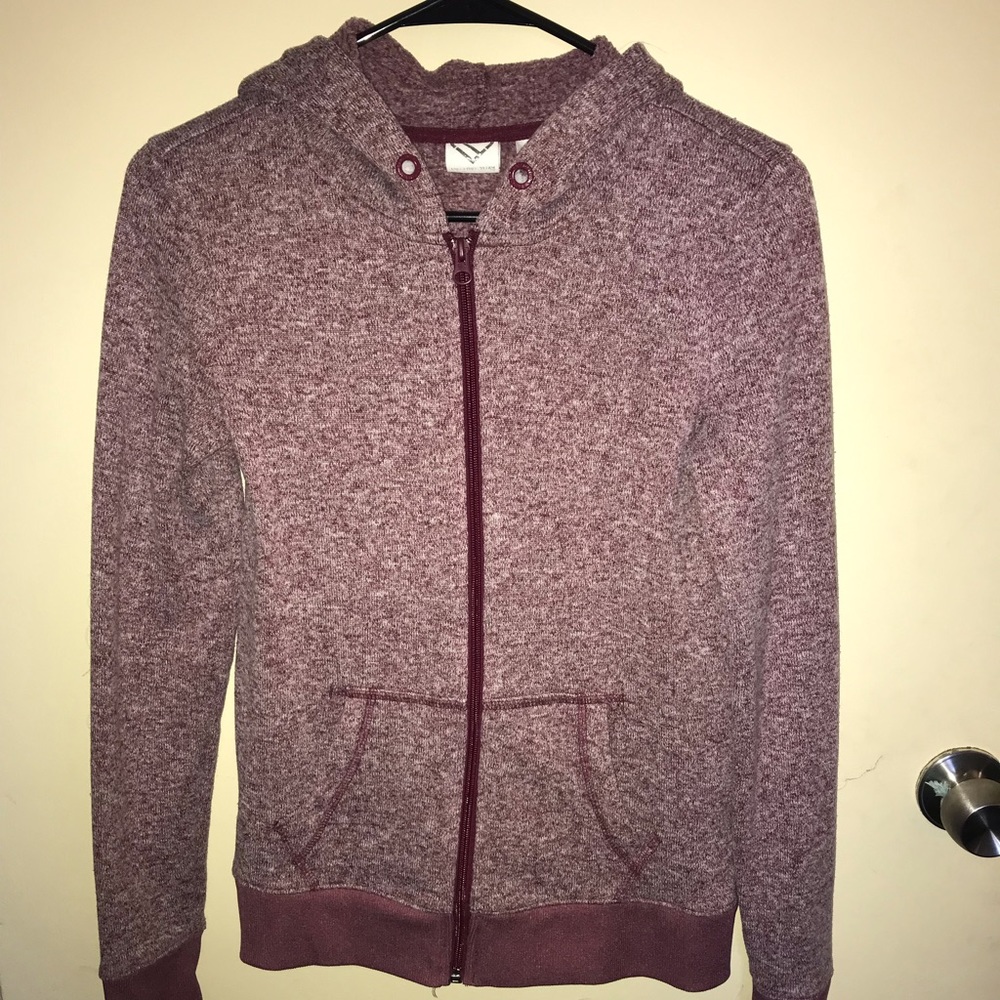 Burgundy and white jacket